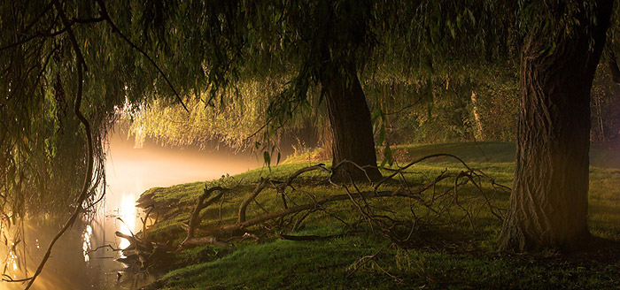 Fog at Anderson Court - Darwin College, Cambridge University in England